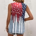 thumbnail image 5 of CIENVNSTG Womens 4th of July Independence Day Tank Tops Square Neck Sleeveless Tie Dye USA Flag Print Casual Loose Vest Sky Blue 2XL, 5 of 5