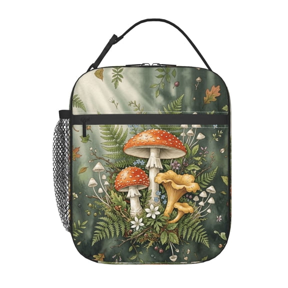 Mushroom Lunch Bag For Women Men, Cute Reusable Mushrooms Theme Lunch Bags, Small Portable Foldable Insulated Lunch Bag For Office, Work, Picnic, Travel, Outdoors