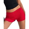 thumbnail image 1 of SUNSIOM Women's Shirred Shorts Casual Elastic Waist Solid Color Ruffled Short Pants for Summer, 1 of 7