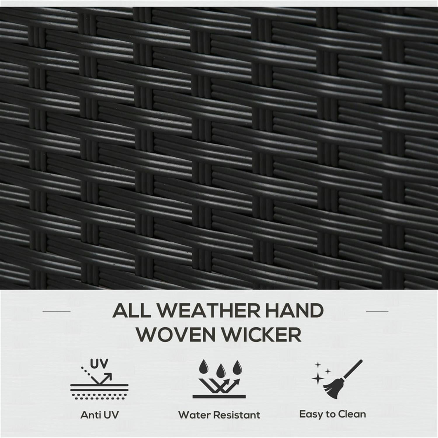 Demi Bonn 37" Outdoor Storage Box & Shoe Rack, PE Rattan Wicker Towel Holder with Liner for Indoor Outdoor Patio Furniture, Poolside, Garden Tool Organization, Black