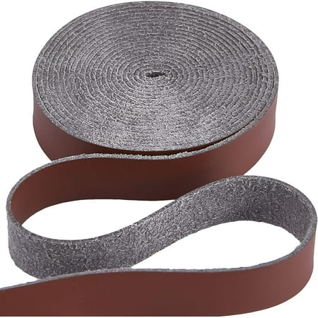Matte Leather Strap 0.5 Inch Wide 79 Inch Long Saddle Brown Flat Leather Belt Strips for DIY Crafts Clothing Jewelry Wrapping Making Bag Furniture Handles Pet Collars Traction Ropes Belt