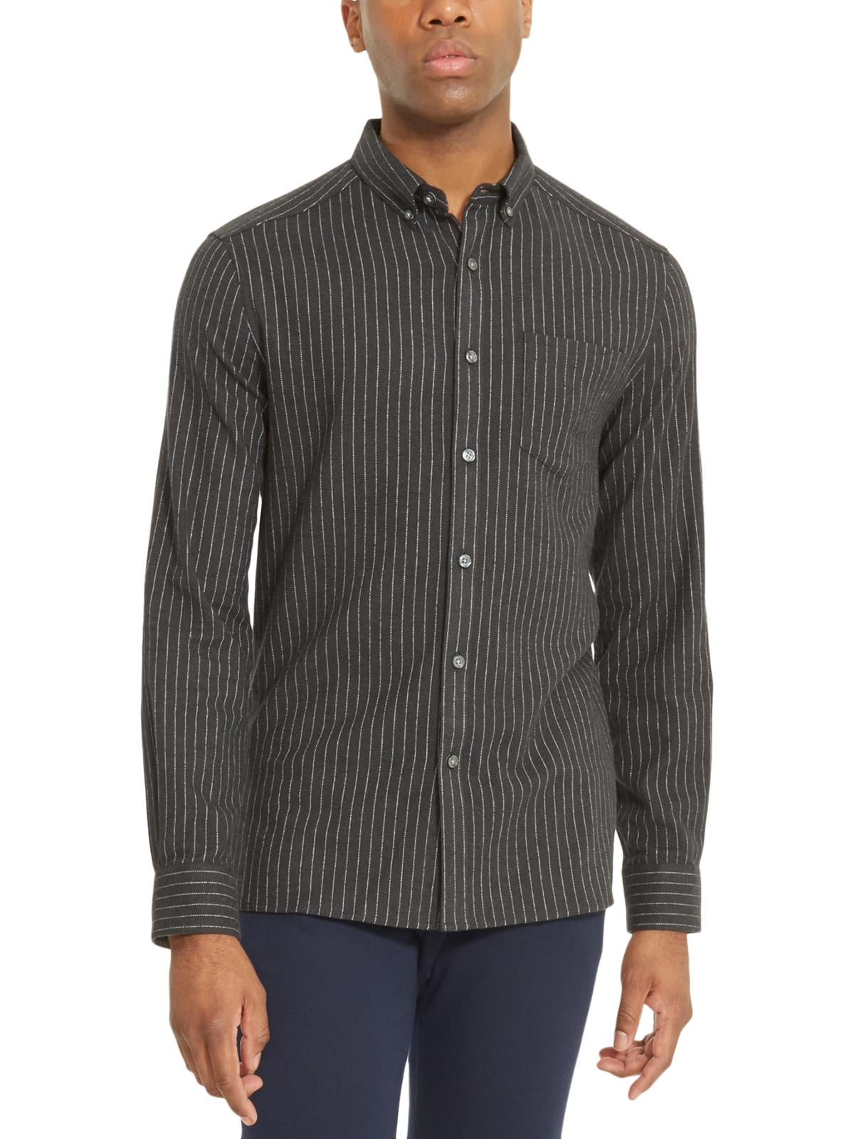 Kenneth Cole Reaction Mens Flannel Striped Button-Down Shirt - Walmart.com