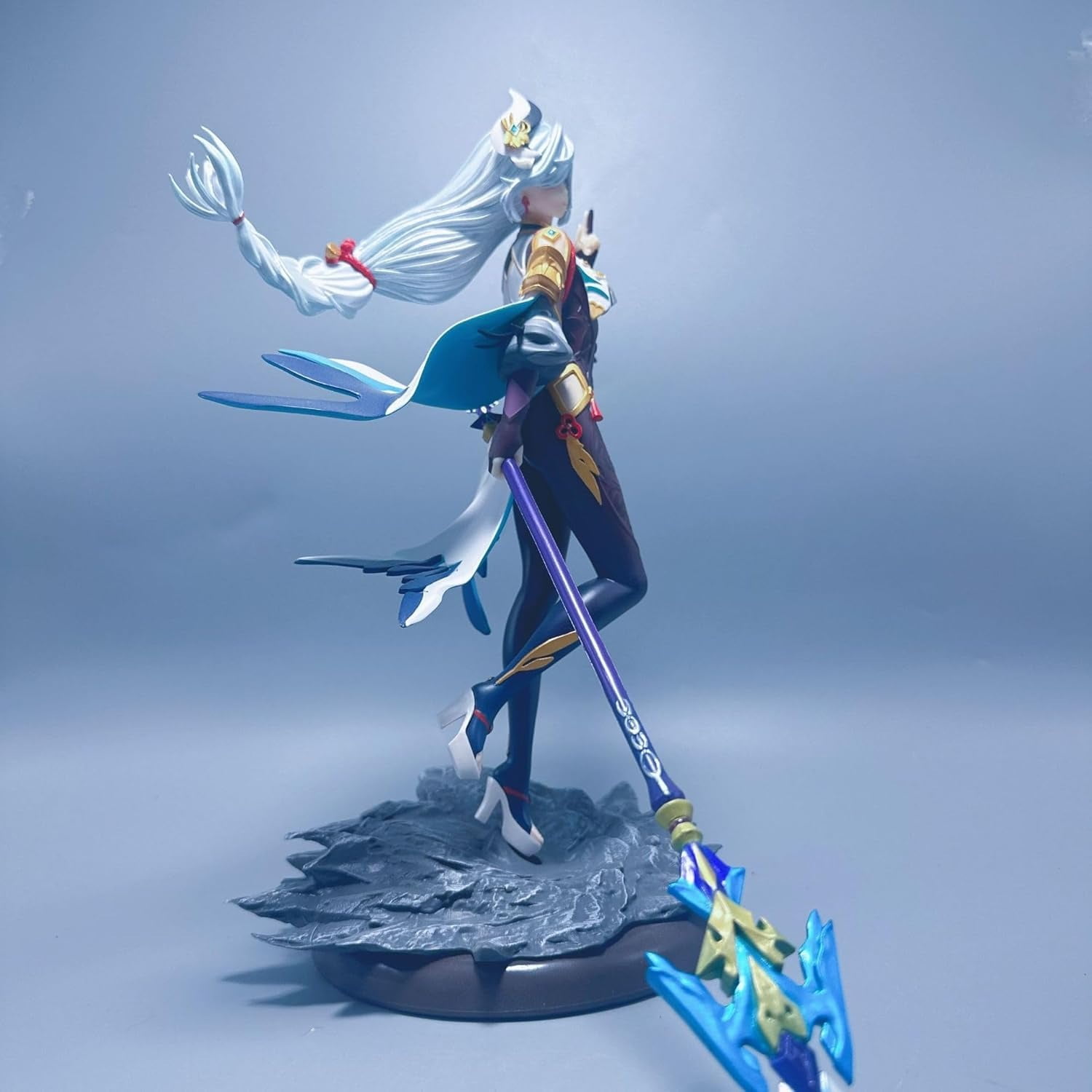 Shenhe Figure, Long Gun Fighting Shenhe Action Figures 30cm/11.8inch Anime Statue Model Desktop Decoration Handicrafts for Anime Fans Gift