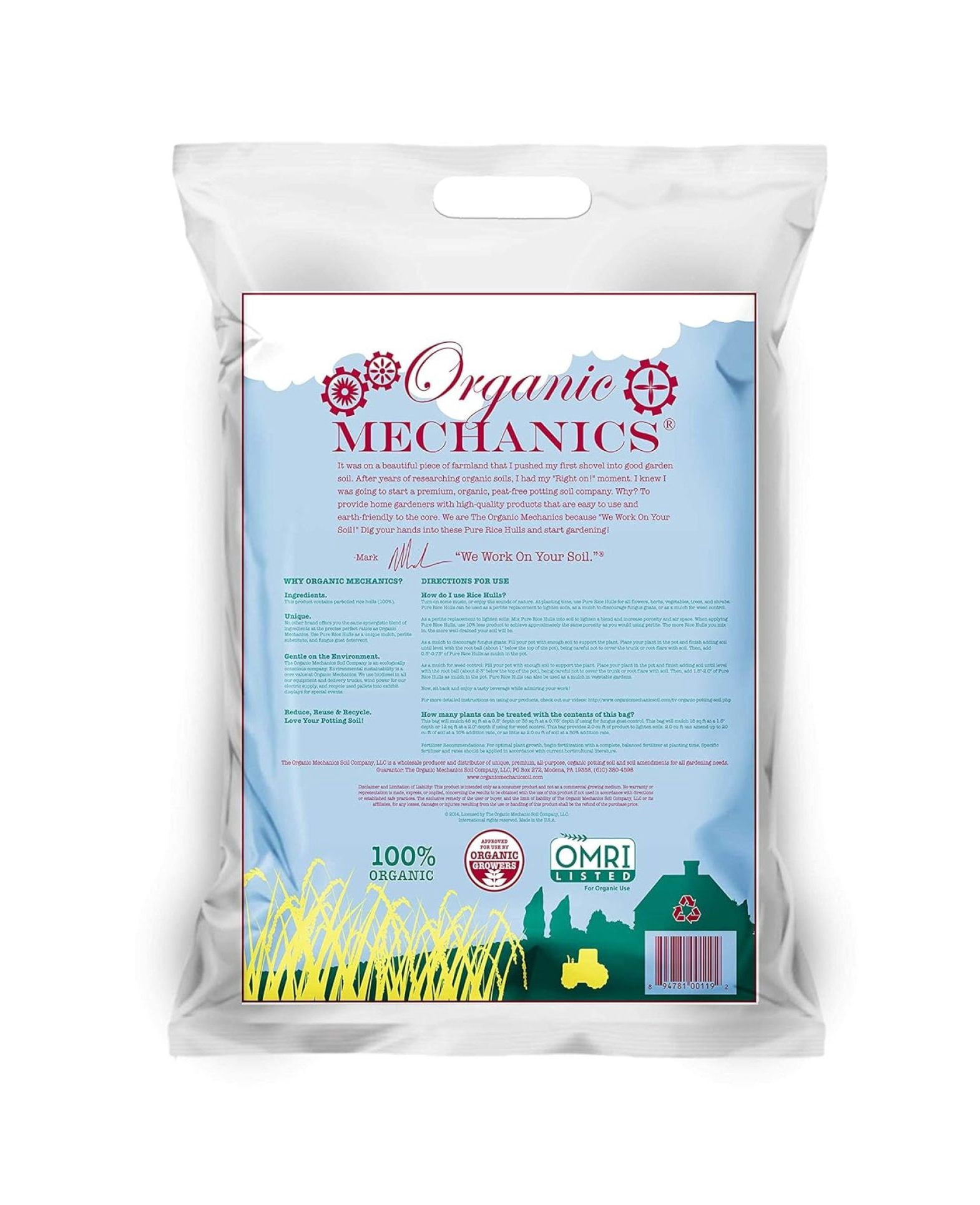 Pure Rice Hulls, 2 Cubic Foot - A Sustainable Alternative to Perlite - Enhances Drainage, Porosity and Air Space - Eco-Friendly & Locally Sourced