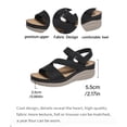 thumbnail image 5 of Rokment Women's Orthopedic Walking Sandals with Arch Support Comfortable Stylish Casual Leather Platform Wedge Orthotic Beach Summer Dressy Shoes Black Size 6, 5 of 8