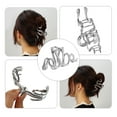 thumbnail image 6 of 1pc Metal Hair Claws Hair Clips Hair Barrettes for Women Silver Tone 4.37''x2.20''x1.18'', 6 of 7