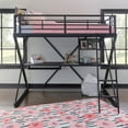 thumbnail image 3 of Powell Pierce Sleep, Study, and Store Full Loft Bed with Built-In Ladder, Textured Black, 3 of 13