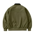 thumbnail image 4 of Men's Solid Color Outdoor Sports Casual Jacket with Pocket & Zipper, Green, Size XXL, 4 of 5