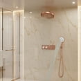 thumbnail image 2 of CASAINC 5-Spray Dual Shower Head 16 in. Round Wall Mount Fixed and Handheld Shower Head 2.5 Thermostatic in Brushed Rose Gold, 2 of 10