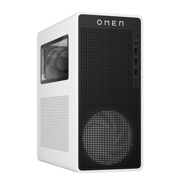 Open Box HP TG03-0013W OMEN 16L Gaming Desktop Ryzen 5 8400F 4.2GHz AMD Radeon RX 7600 Graphic 8GB 16GB RAM 1TB SSD Win 11 Home White