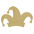 thumbnail image 1 of Package of 10, Small 4.5" x 3" x 0.125" Baltic Birch Plywood Detailed Jester Hat Wood Cutout for Art and Craft Project, Made in USA, 1 of 1