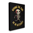 thumbnail image 3 of Stupell Industries Time Of My Afterlife Witty Skeleton Smiling Sparkles Canvas Wall Art, 16 x 20, Design by Michael Buxton, 3 of 5