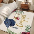 thumbnail image 5 of Graduate Season Washable Area Rugs 2.7'x5', Congrats Grad Bachelor's Cap Flower Leaf Star Low Pile Throw Living Room Rug Non-Slip Sturdy Edge Binding Carpet for Indoor Entryway Bedside Kitchen, 5 of 9