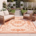 thumbnail image 4 of Safavieh Courtyard Elena Oriental Indoor/Outdoor Area Rug, Natural/Terracotta, 5'3" x 7'7", 4 of 11