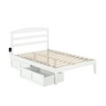 thumbnail image 2 of AFI Warren Solid Wood Full Bed with 2 Storage Drawers and USB Charger in White, 2 of 6