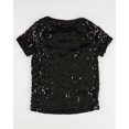 thumbnail image 2 of bar III Blusa de malla con lentejuelas para mujer, negro, XX-Small, 2 of 2