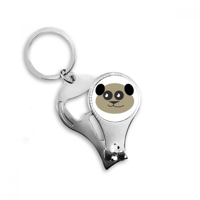 Marrón, lindo, gordo animal, oso panda. Cortador de clavos Anillo Llavero Abrebotellas Clipper