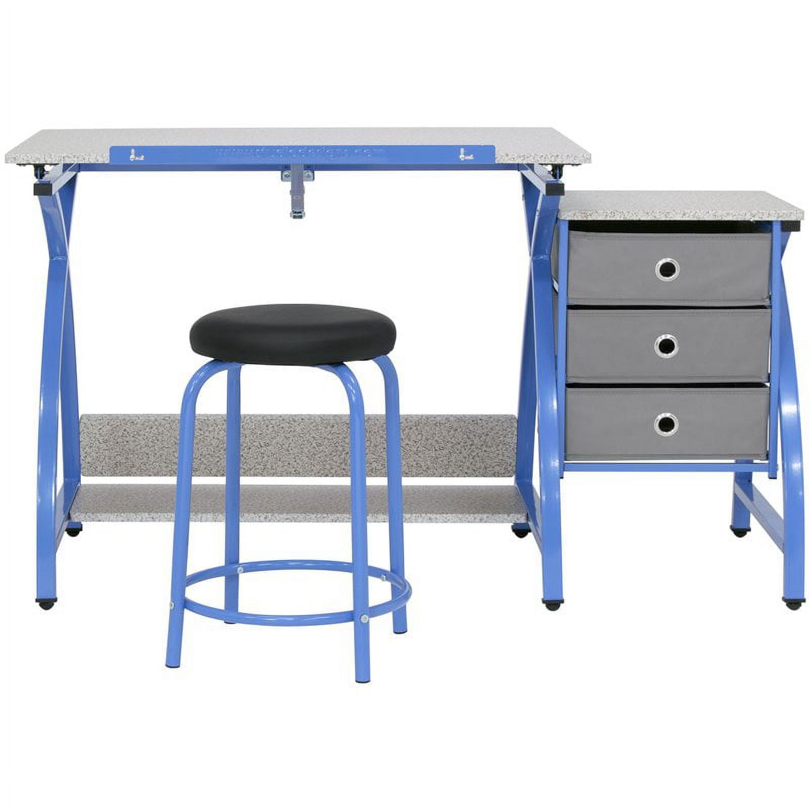 Studio Designs Comet Center Plus Drawing Table with Padded Stool 2 Piece Set (36" Wide Adjustable Top)