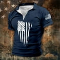 thumbnail image 2 of Charmgo Mens Polo Shirts Clearance, Men's American Flag Graphic Tees Button Down Shirts Short Sleeves Zipper Polo Shirts for Men Navy, 2 of 4