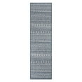 thumbnail image 2 of World Rug Gallery Contemporary Geometric Bohemian Textured Flat Weave Indoor/Outdoor Area Rug - BLUE 2'x7', 2 of 8