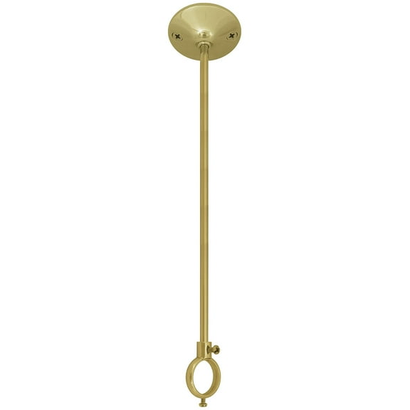 12 Inch to Adjustable Ceiling Support Shower Curtain Rod, Polished Brass