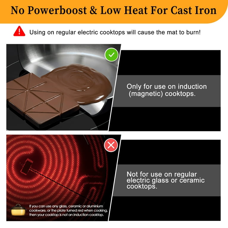 Large Induction Cooktop Protector Mat, (Magnetic) Electric Stove Burner  Covers Anti-strike&Anti-scratch as Glass Top Stove Cover,Silicone Induction