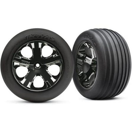 Traxxas TRA3771A Ribbed Tires Mounted On All-Star Electric Front Wheels