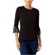 thumbnail image 2 of Blusa de punto con estampado de bordes Michael Kors para mujer negro PL, 2 of 2