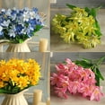 thumbnail image 5 of Farfi Lovely Artificial Mini Lily Flower Bouquet Home Wedding Decor 24 Flowers on 1 Piece (Blue), 5 of 13
