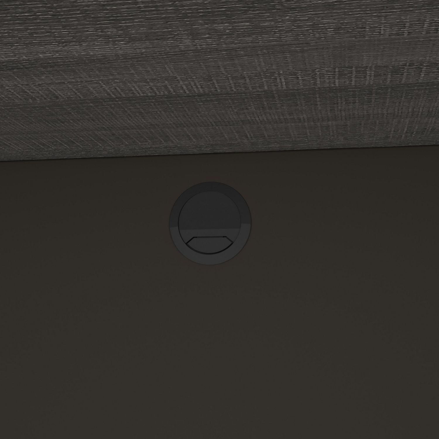 Bestar Prestige + 71W Narrow Desk Shell in bark grey & slate