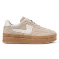 thumbnail image 3 of LUCKY STEP Womens Platform Fashion Sneakers Thick Sole Suede Faux Leather Casual Shoes,Beige, 3 of 6