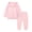Pink, variant on Little Girls Sweatsuit 2 Piece Casual Outfits Long Sleeve Pullover Hoodies Sweatpants Solid Cotton Lounge Set, Gray, 12-13 Years
