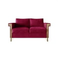thumbnail image 3 of Castle Place Comtemporary Glam Velvet Upholstered Loveseat, Dark Pink, 3 of 7