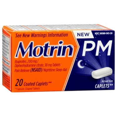 Motrin PM Coated Caplets 20 Caplets (Pack of 3)