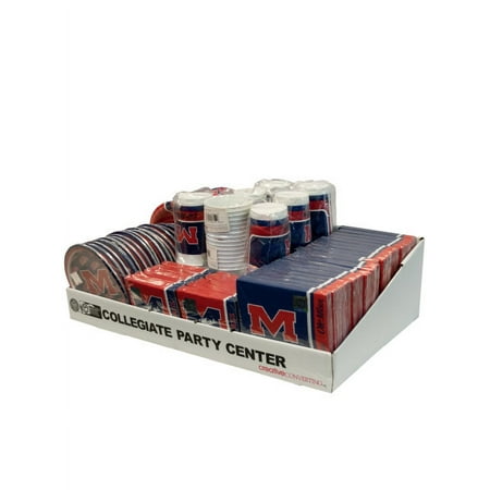 University Of Mississippi Party Center Counter Top Display, 69 Count