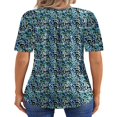 thumbnail image 4 of CHOK Blouses pour Femmes Tunique Plissée à Manches Courtes Hauts Habillés Décontractés Chemises d'Été, 4 of 7