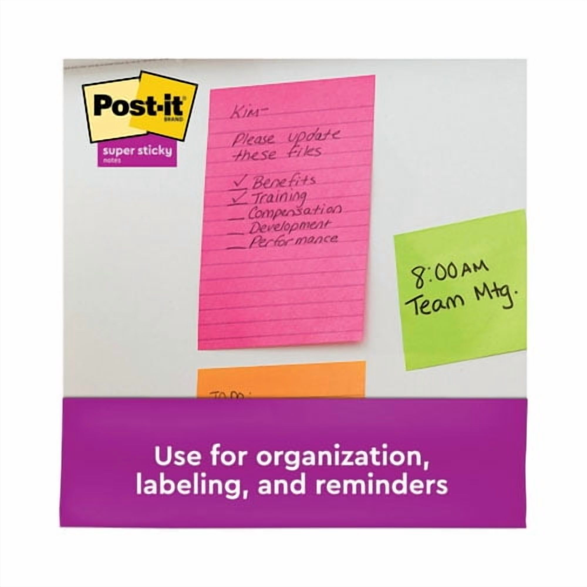 Pads in Energy Boost Collection Colors, Note Ruled, 5" x 8", 45 Sheets/Pad, 4 Pads/Pack | Bundle of 2 Packs