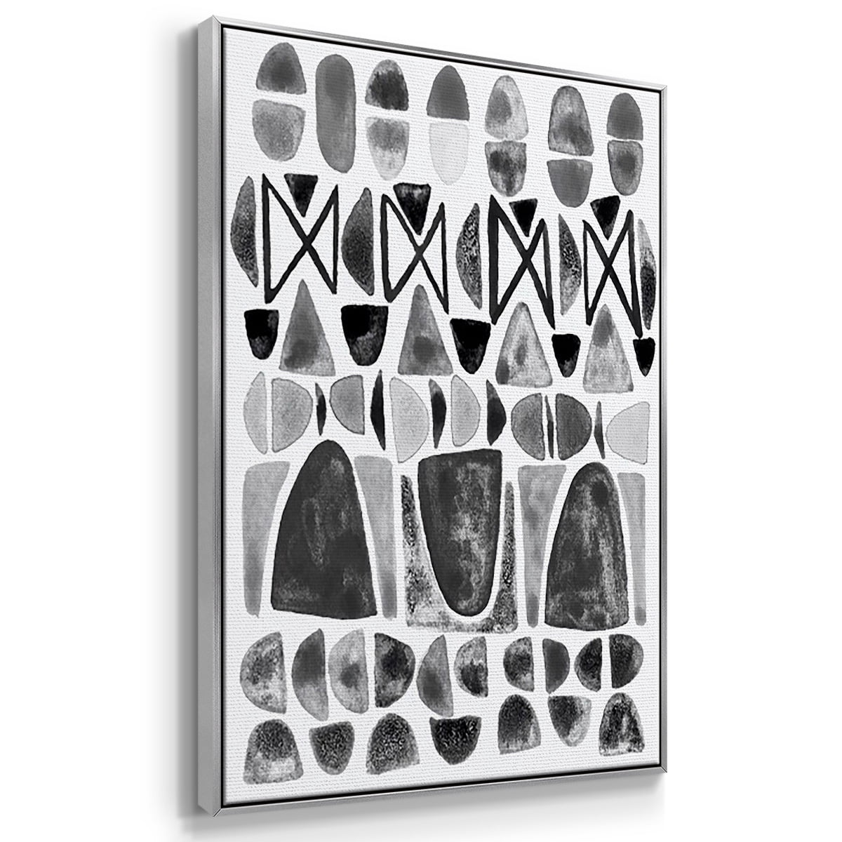 Grey Arches I - Framed Premium Gallery Wrapped Canvas L Frame 3 Piece Set - Ready to Hang