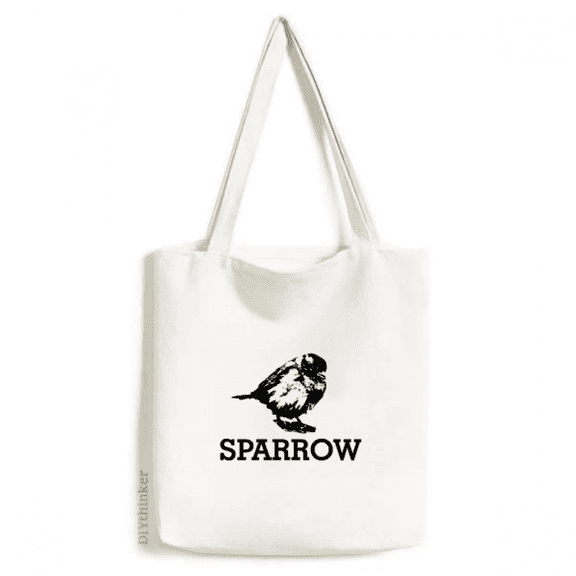 Sparrows Birds Animals Food Black White Tote Canvas Bag Shopping Satchel Casual Handbag
