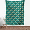 thumbnail image 4 of Ambesonne Japanese Print Fabric by the Yard Upholstery, Dragon Crane Bird, 5 Yards, Teal Pastel Yellow Orange, 4 of 5