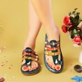 thumbnail image 1 of SOCOFY Women Adjustable Summer Leather Sandals Slippers Hook Loop Shoes Forest, 1 of 2