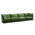 thumbnail image 5 of Slipcovered Long Sofa, 4 Seater Sofa with Removable Cover, Extra Deep Couch for Living Room, ,Chenille Fabric Cloud Like Comfy Sofa Couch, Green Chenille Fabric, 5 of 17