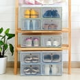 thumbnail image 2 of Contenant de Rangement Transparent Empilable Antipoussière à Rabat pour Chaussures Décoration Intérieure, 2 of 8
