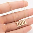 thumbnail image 4 of Yesbay 1980-2019 Birth Year Number Charm Pendant Stainless Steel Chain Necklace Jewelry-Golden 1982, 4 of 6