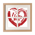 thumbnail image 1 of I Love You Red Heart Pattern Frame Wall Tabletop Display 4 Openings Picture, 1 of 3