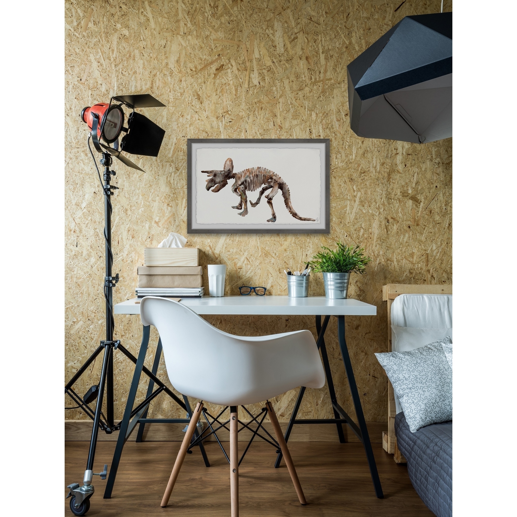 Marmont Hill Triceratops Skeleton Framed Wall Art, 18.00" x 1.50"