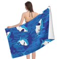 thumbnail image 2 of Toalla de playa COMFAR Cute Shark de microfibra para niños, 76 x 152 cm, 2 of 7