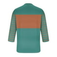 thumbnail image 3 of AnuYalue Big and Tall 3/4 Sleeve Tops for Men Fashion Color Block Striped T-Shirt Lightweight Crewneck Shirts Outdoor Workout Tees, 3 of 4