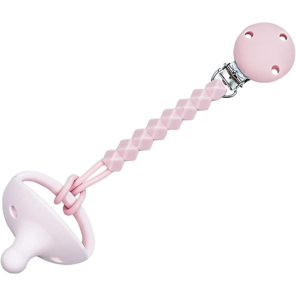 Kids Heroes Chupón de una Sola Pieza de Silicona con Clip Porta Chupón para Bebes de 3 a 36 Meses