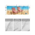 thumbnail image 2 of Kitchen Valances for Window, Summer Beach Loungers Blue Sky Light Filtering Rod Pocket Valance Curtain, Seaside Sea Star Shells Short Curtains Window Topper for Bedroom Bathroom Living Room 42x12in, 2 of 9